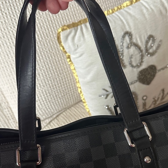 Authentic Louis Vuitton Damier Graphite Tadao 2 Way Tote. - Picture 6 of 16